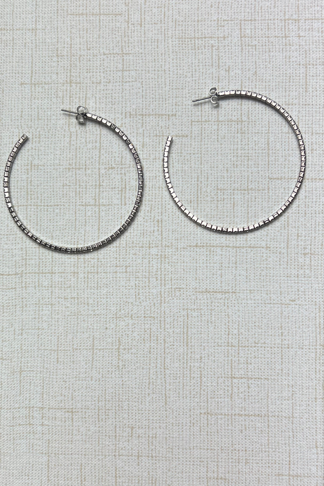 Large Rhinestone Hoop Earrings