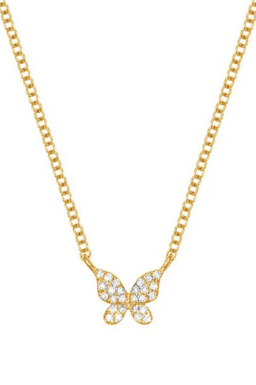 Diamond Butterfly Necklace in Gold