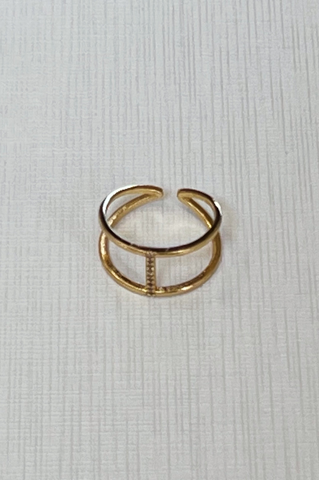 Two Row Pave Bar Ring