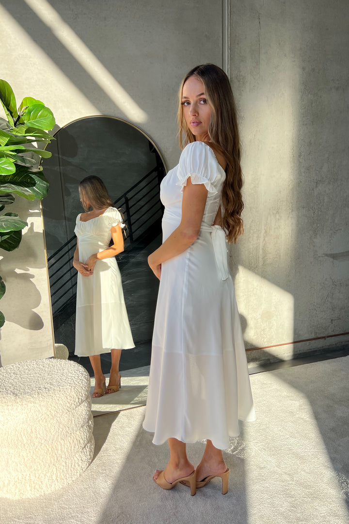 Sofia Midi Dress in White