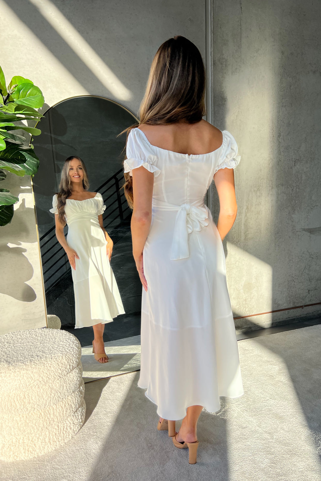 Sofia Midi Dress in White